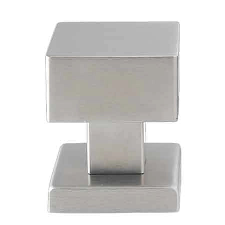 POMOLO FISSO INOX 'QUADRO' 50x50x23 mm  - Col. Inox satinato - 2 pezzi- FIMET MANIGLIE
