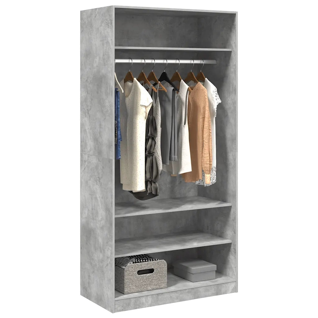 Armadio Grigio Cemento 100x50x200 cm in Legno Multistrato CFW1212125