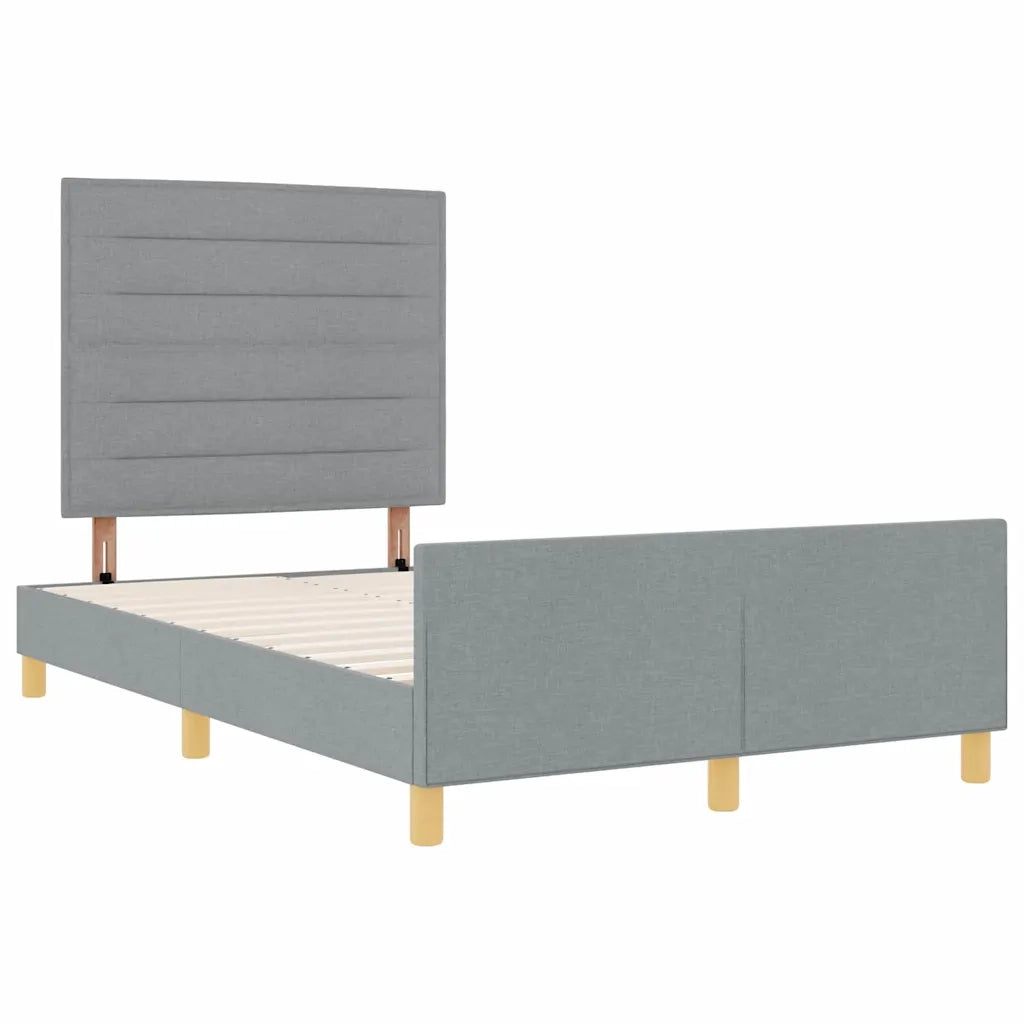 Struttura del letto Grigio chiaro 120 x 190 cm Tessuto