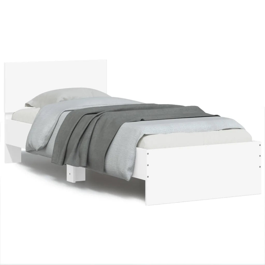 Giroletto con Testiera Bianco 75x190 cm in Legno Multistrato 838659
