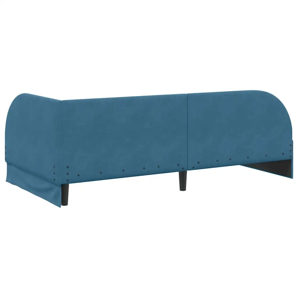 Cornice del letto ad angolo Blu 90 cm x 190 cm Velluto