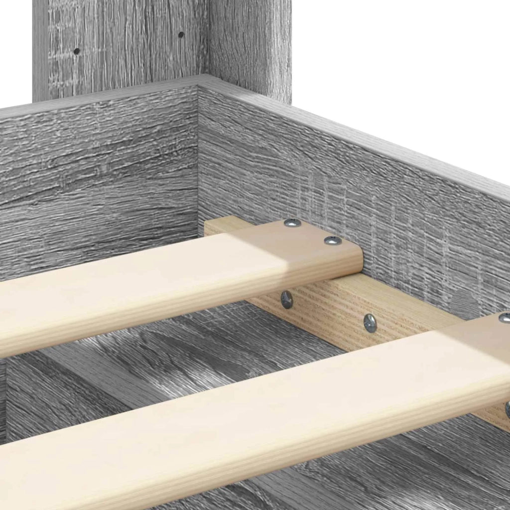 Struttura del letto con stoccaggio e testata Sonoma grigio 3413818