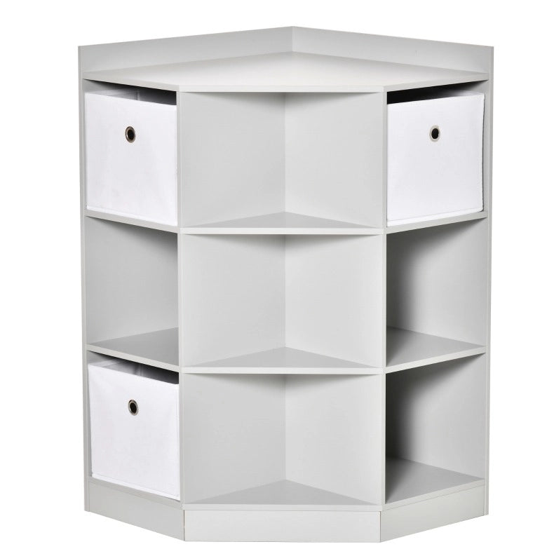 Scaffale angolare per bambini grigio in MDF con 3 cassetti