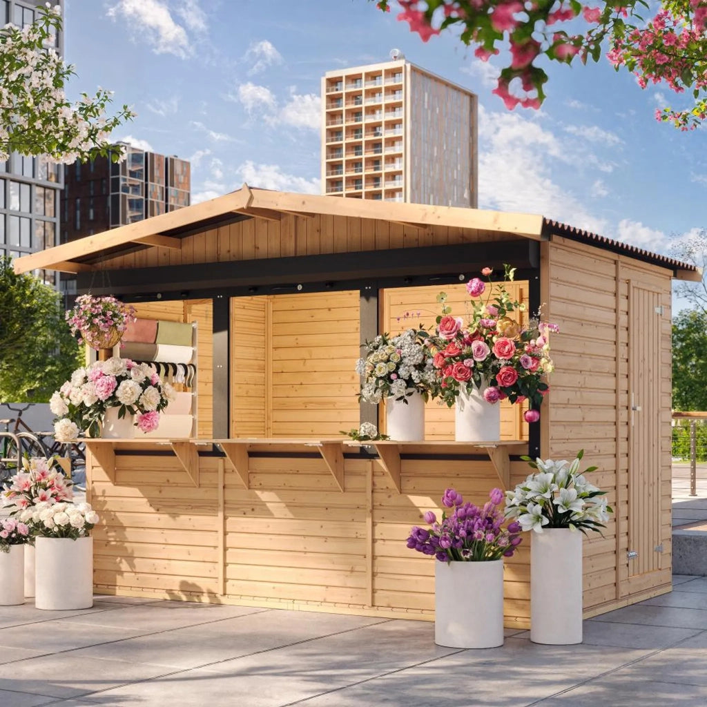 Chiosco in legno da giardino - 263 x 336 cm / 6 m²  - TIMBELA M150AZ
