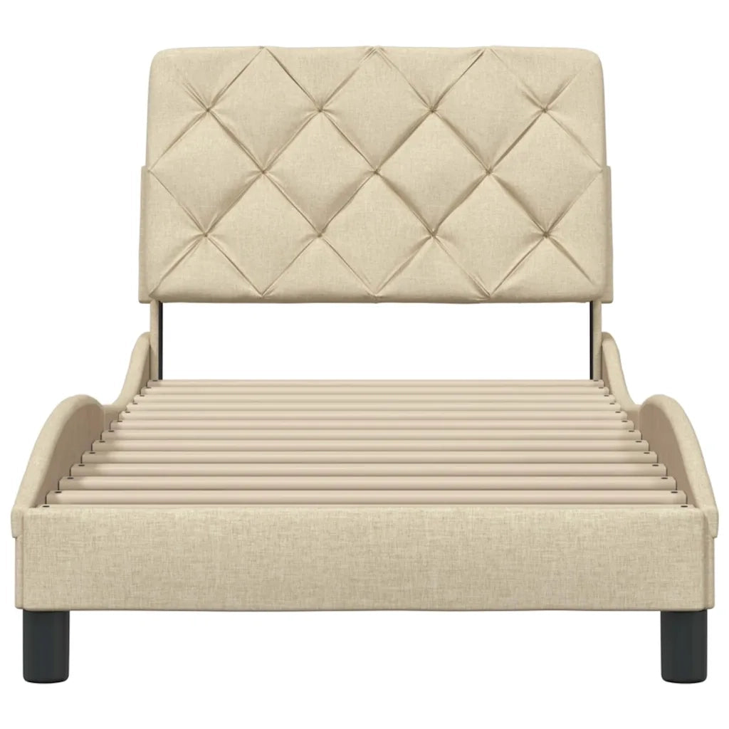 Giroletto senza Materasso Crema 90x200 cm in Tessuto