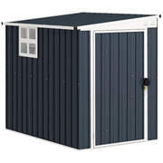 Casetta da Giardino in Acciaio 1.2x1.9 m con Porta Bloccabile e Prese d'Aria, Grigio Scuro