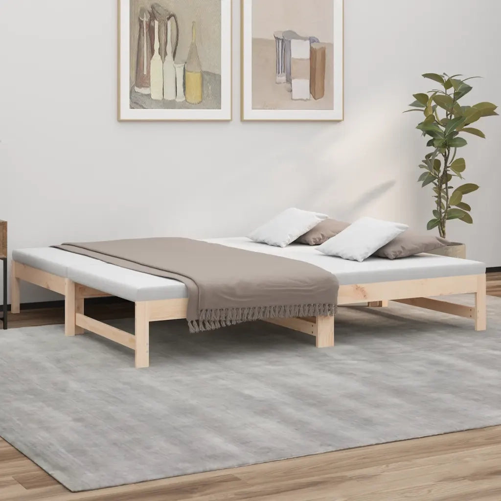 Dormeuse Estraibile 2x(90x190) cm Legno Massello di Pino 823414
