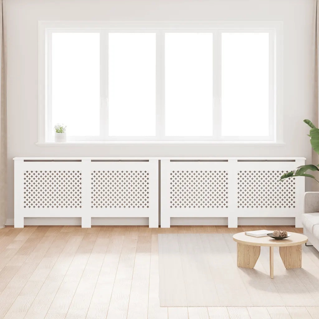 Coperture per Radiatori 2 pz Bianche 172x19x81,5 cm in MDF