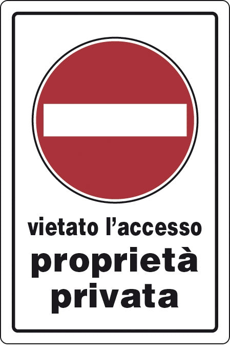 TARGA SEGNALETICA PROPRIETA PRIVATA VIET. ACCES.- 10,0 pz
