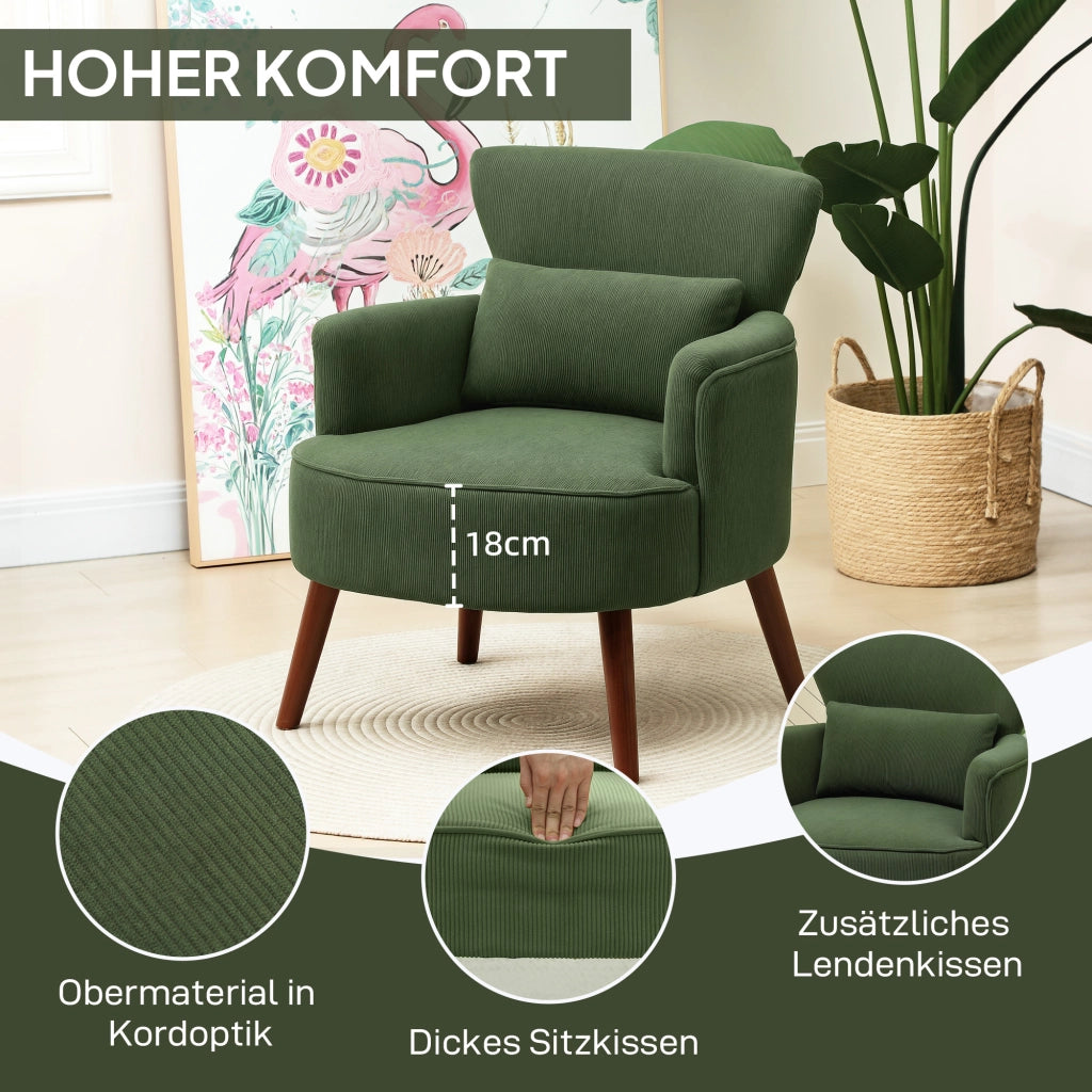 Poltrona ¨C Minimal ¨C Verde Tessuto