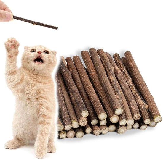 Sticks per il gatto 30 pezzi - Sticks per la cura naturale dei denti - Tandverzorging - Salute orale - Sticks in legno - Sticks rinfrescanti per la bocca