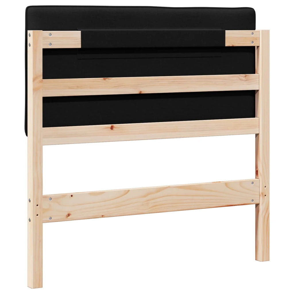 Testiera imbottita-Testiera con Cuscini-Testata Marrone e Nero 100 cm Pino massello 898540