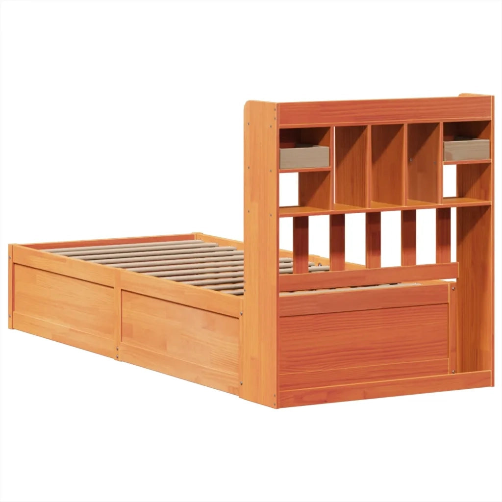 Giroletto senza Materasso Marrone Cera 100x200 cm Legno di Pino 3323502