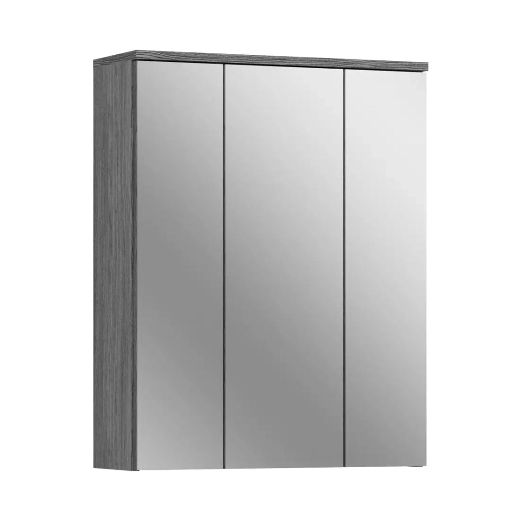 Mobile da bagno WILLIAM – Bianco e grigio scuro – 9 nicchie sospese