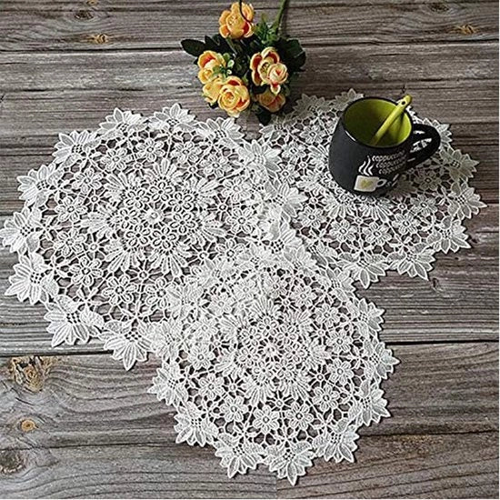 Tavolo con Telaio a Cerchio - 3 Pezzi - 25 cm - Bianco