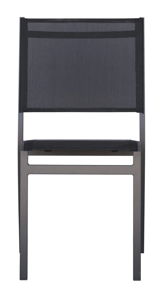Cheonda - Sedia Pola in alluminio e textillene Greenwood Colore: Antracite e nero, Materiale: Alluminio