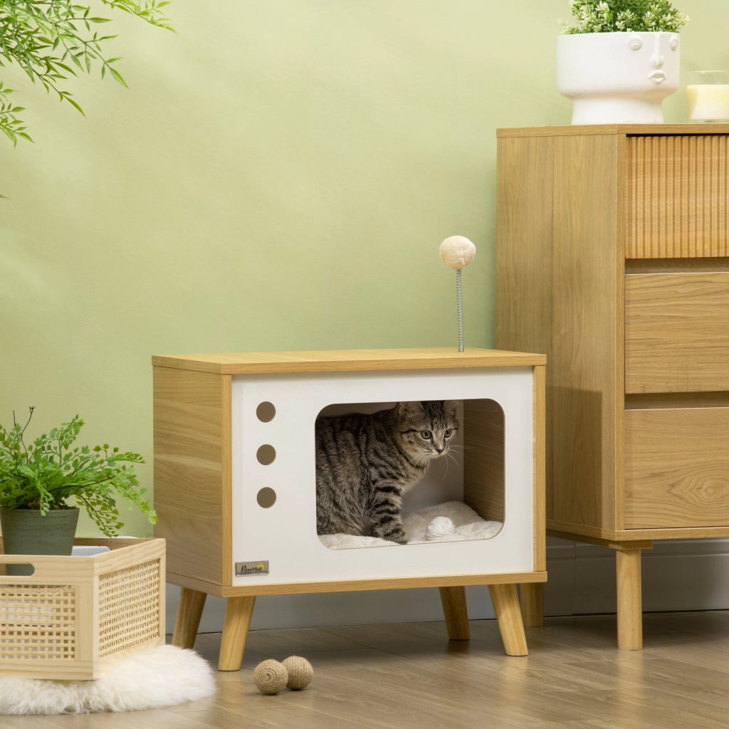 Casetta per Gatti ¨C zephmum ¨C Legno Rovere 50x28x43 cm