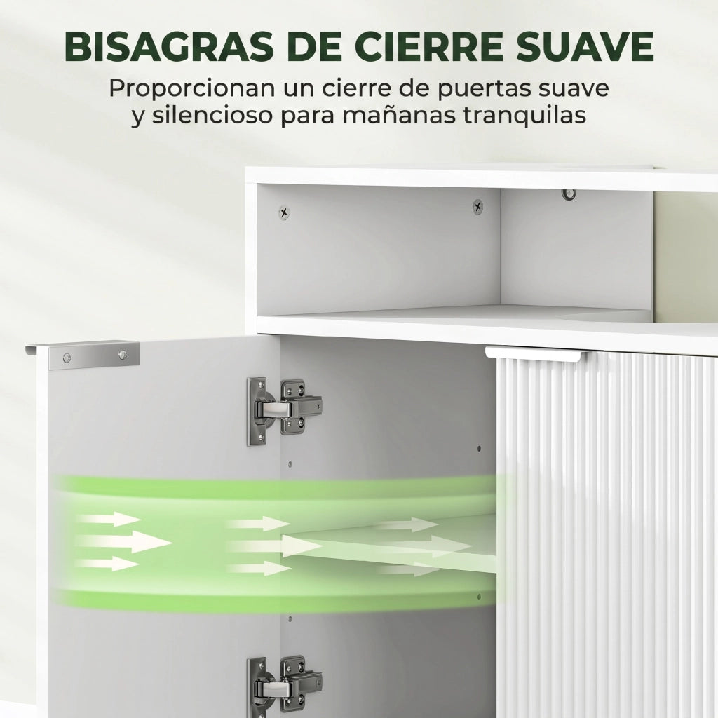 Mobiletto Sottolavabo con 2 Ante e Ripiano Aperto ¨C Minimal ¨C 60x33x63 cm Bianco