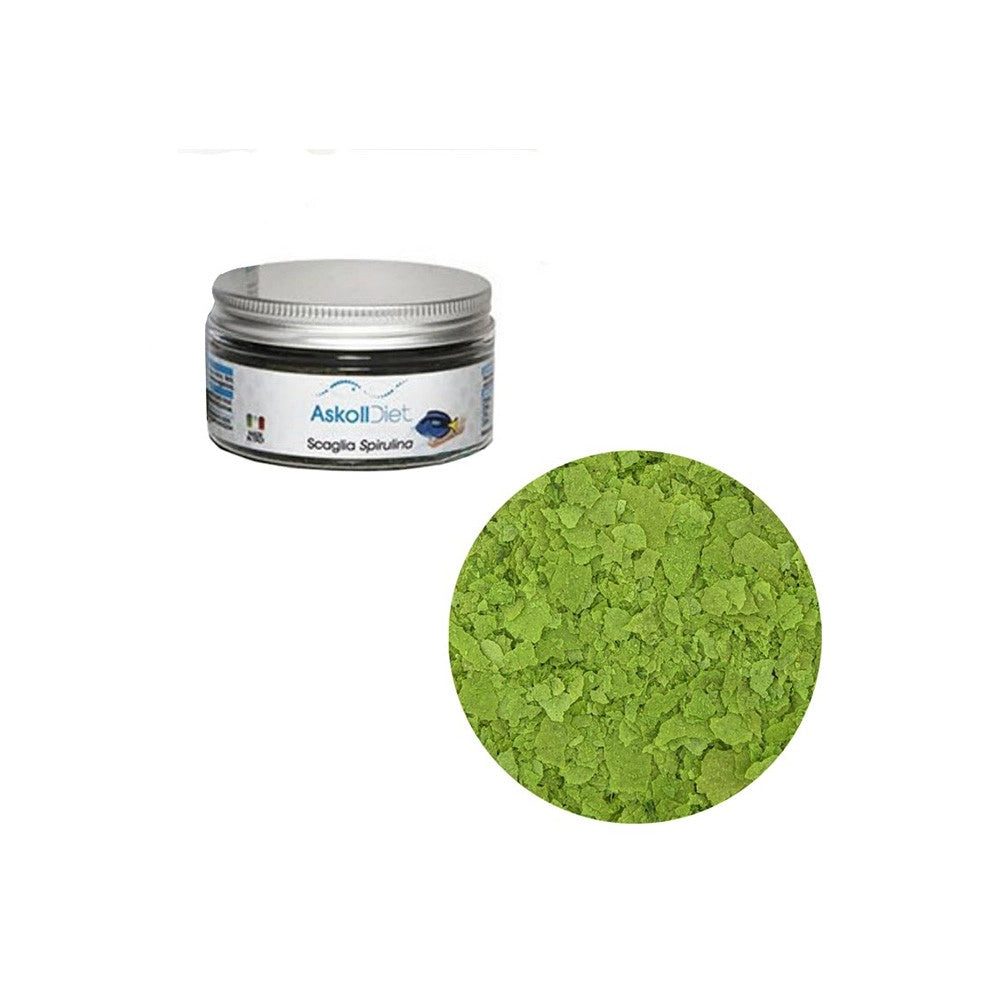 Askoll Diet Scaglia Spirulina - Alimento completo per tutti i pesci ornamentali di acqua marina Formato: 100 ml