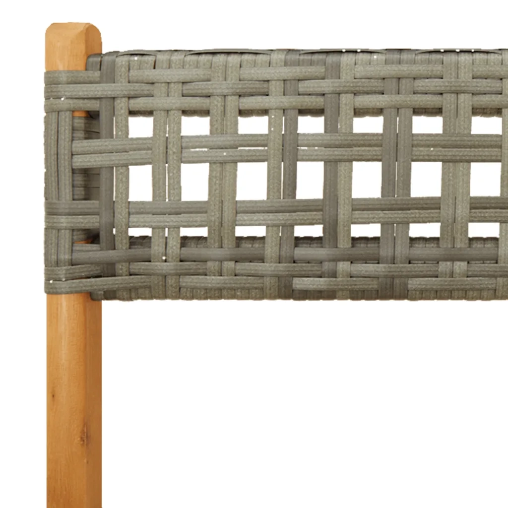 Sedie Pieghevoli 2 pz Grigie Legno Massello Acacia e Polyrattan 367676