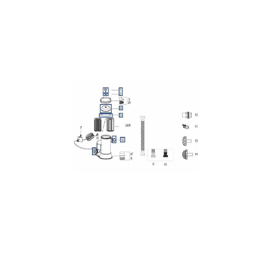 GUARNIZIONI E COPERCHI PER POMPE FILTRAGGIO 2006L-3028L-3785L RICAMBI BESTWAY