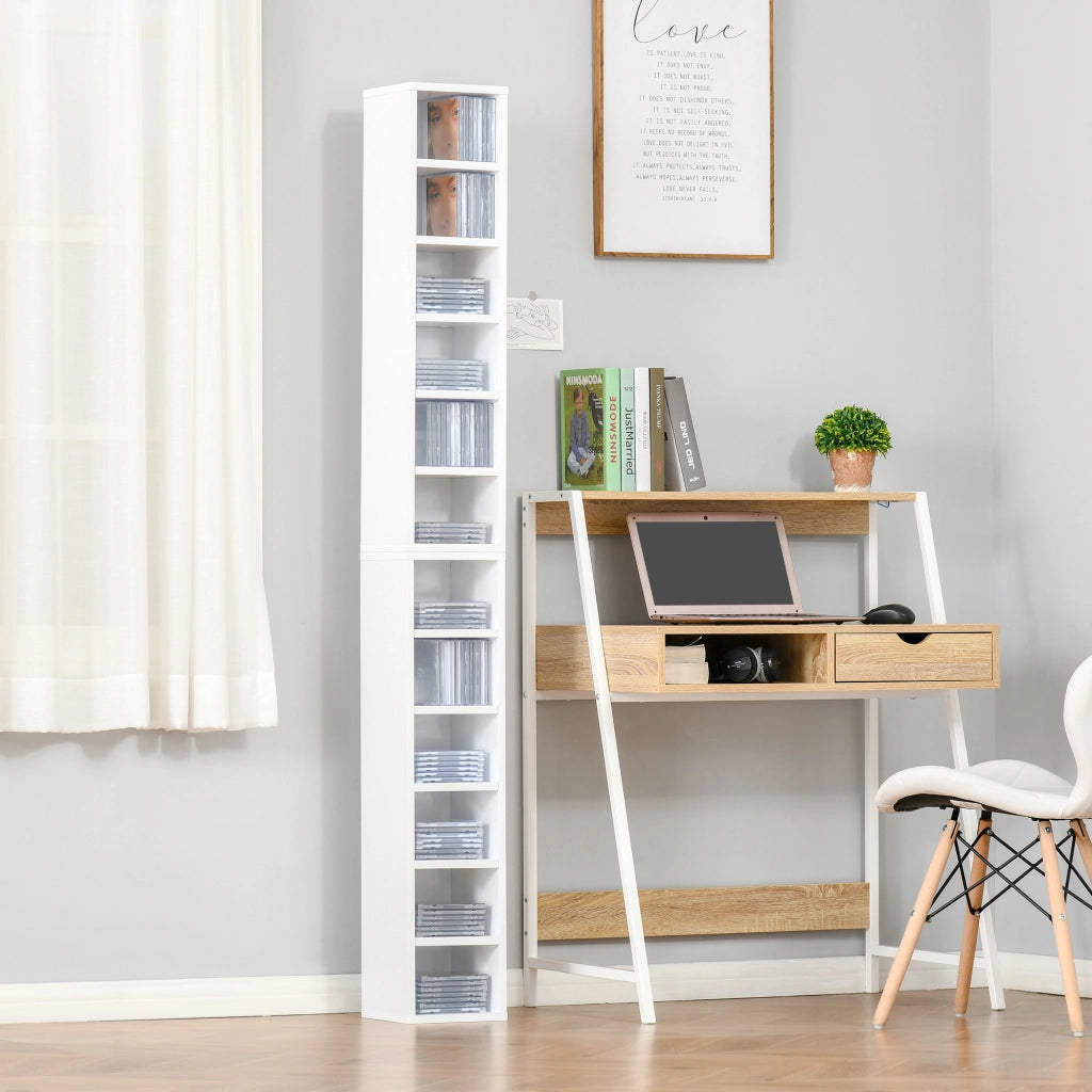 Armadio per CD e DVD con 12 compartimenti ¨C Minimal ¨C 21x19x88 cm bianco