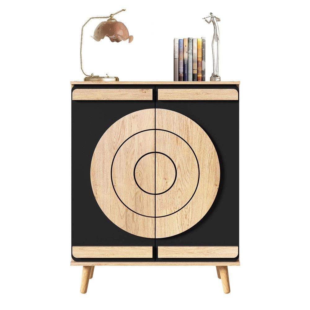 Scarpiera con Ante Geometriche e Ripiani ¨C MINIMAL ¨C Legno, Multilivello