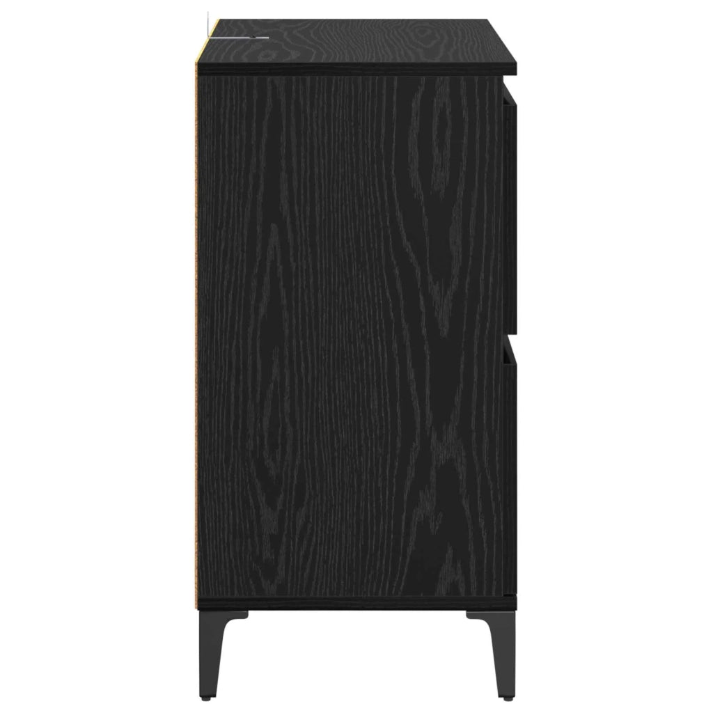 Credenza | Madia | Buffet da pranzo | Armadio da pranzo Rovere Nero 60 x 35 x 70 cm