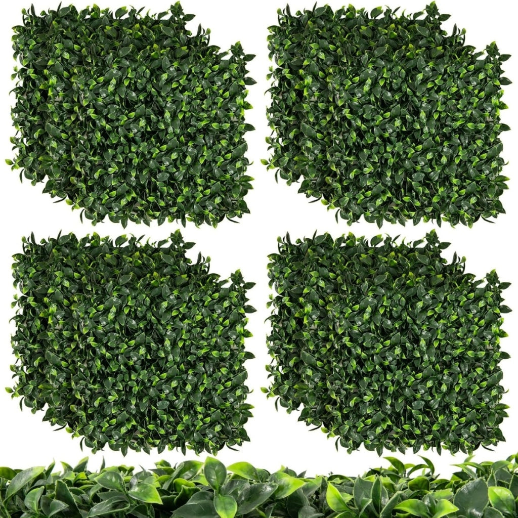 12 Pannelli di arbusto topiario gardenia in erba artificiale 50 x 50 cm, Decorazione verde per giardino cortile balcone casa