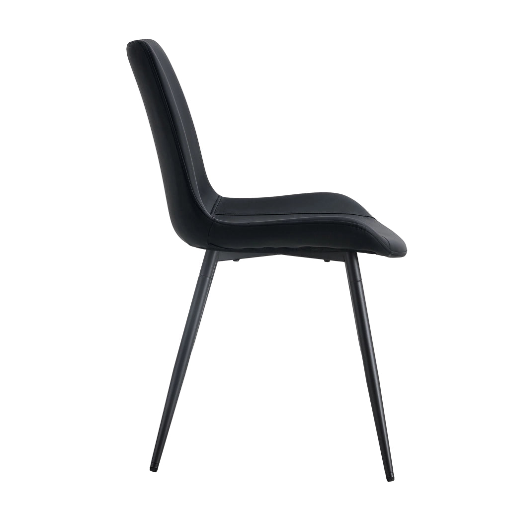 Set 4 Sedie da Pranzo Moderne ¨C Xylo ¨C Nero, Similpelle, Gambe in Metallo