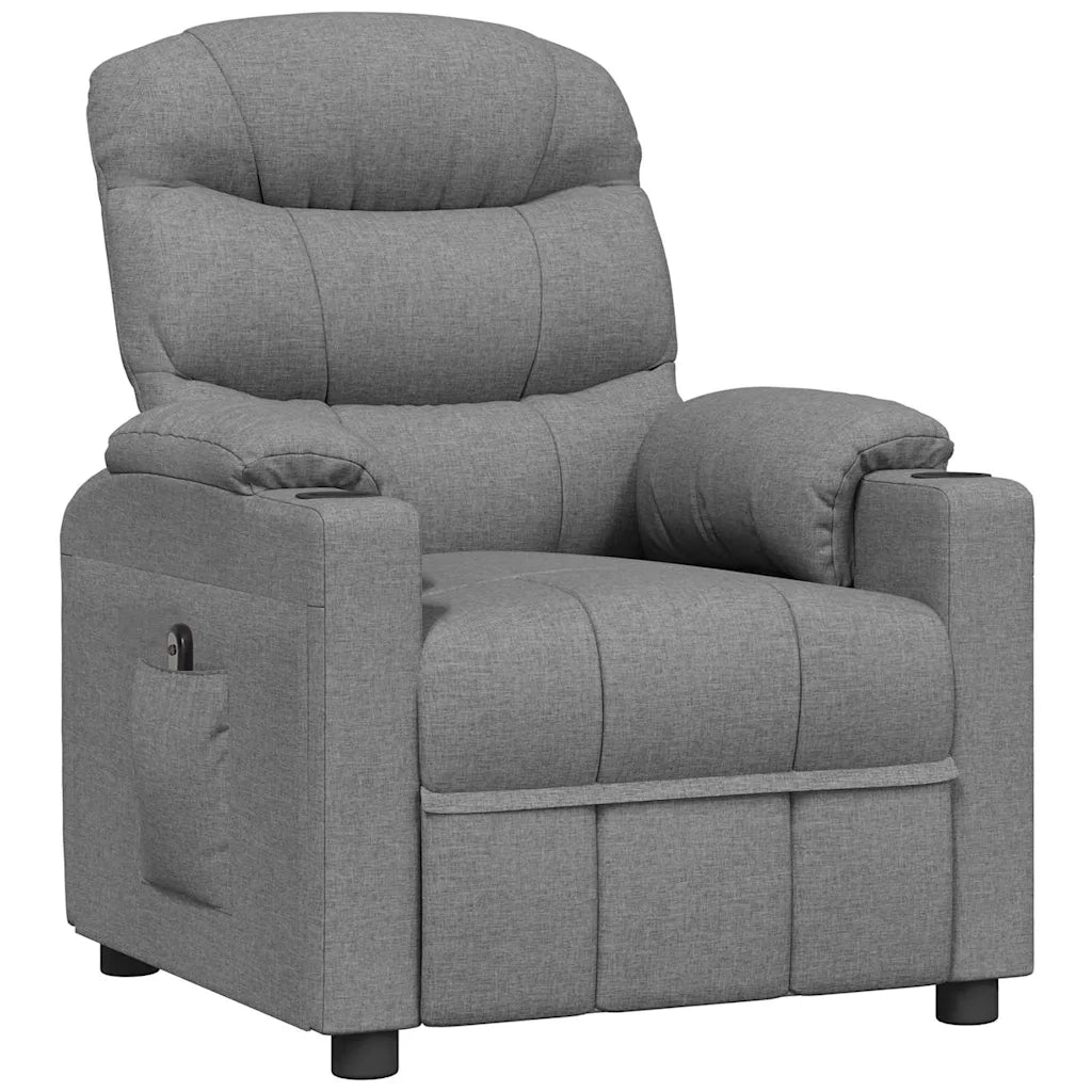 Poltrona Elettrica Reclinabile Grigio Chiaro in Tessuto 3143491