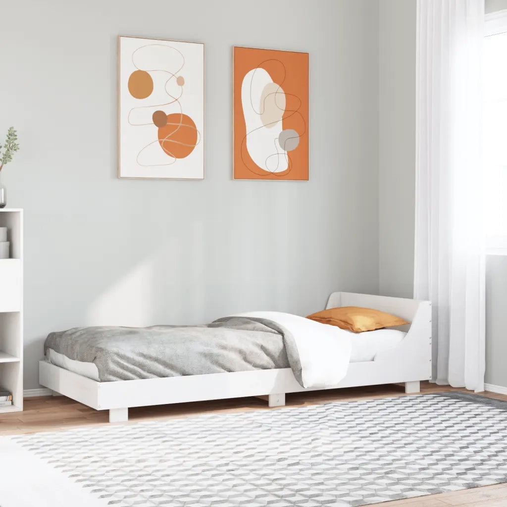 Letto senza Materasso Bianco 90x200 cm Legno Massello di Pino 850738