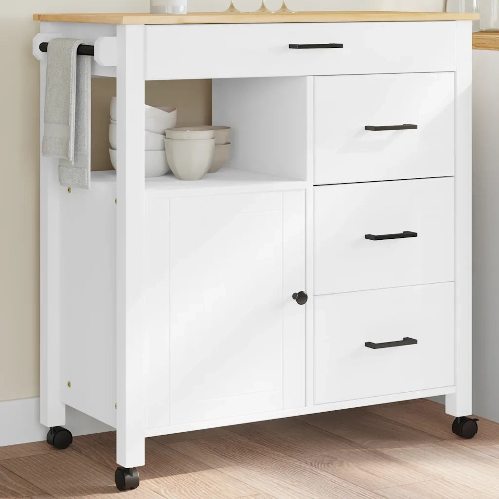 Carrello da Cucina MONZA 84x40x88,5 cm Bianco 376111