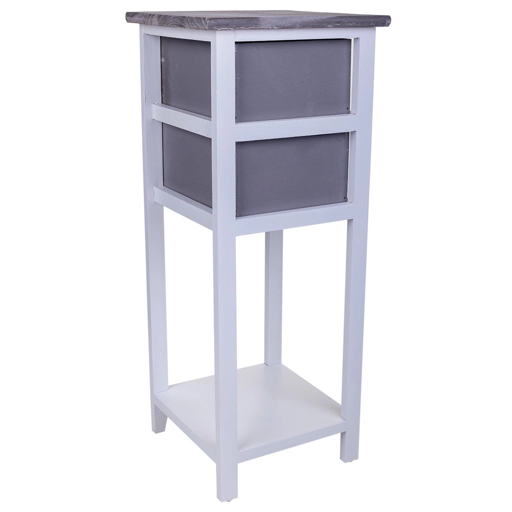 Comodino in legno bianco 30x30x73