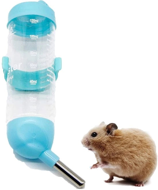 Dispensatore d'acqua per piccoli animali - Capacità 80ml - Realizzato in acciaio inossidabile - Facile da installare - Dispensatore per animali domestici