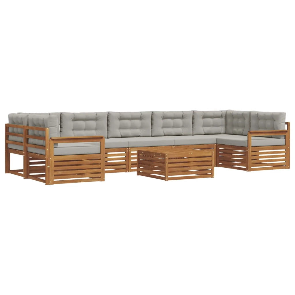 Set di divani da esterno 8 pcs Grigio Naturale e Chiaro 3373166