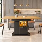 Tavolo da pranzo allungabile 110-140x80 cm con contenitore e LED multicolore nero HOMVRA