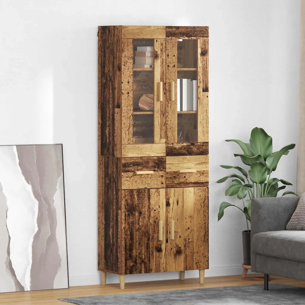 Credenza | Madia | Buffet da pranzo | Armadio da pranzo Legno vecchio 69,5 x 34 x 180 cm Legno multistrato