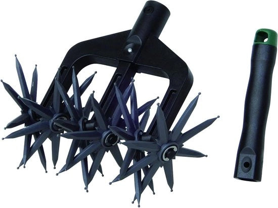 Cultivatore a mano 2 in 1 | Per la preparazione del seme e la rimozione della terra | Cultivatore a mano e rotante per giardino, prato, erbacce, rovescio e grattugia di acciaio | Senza manico