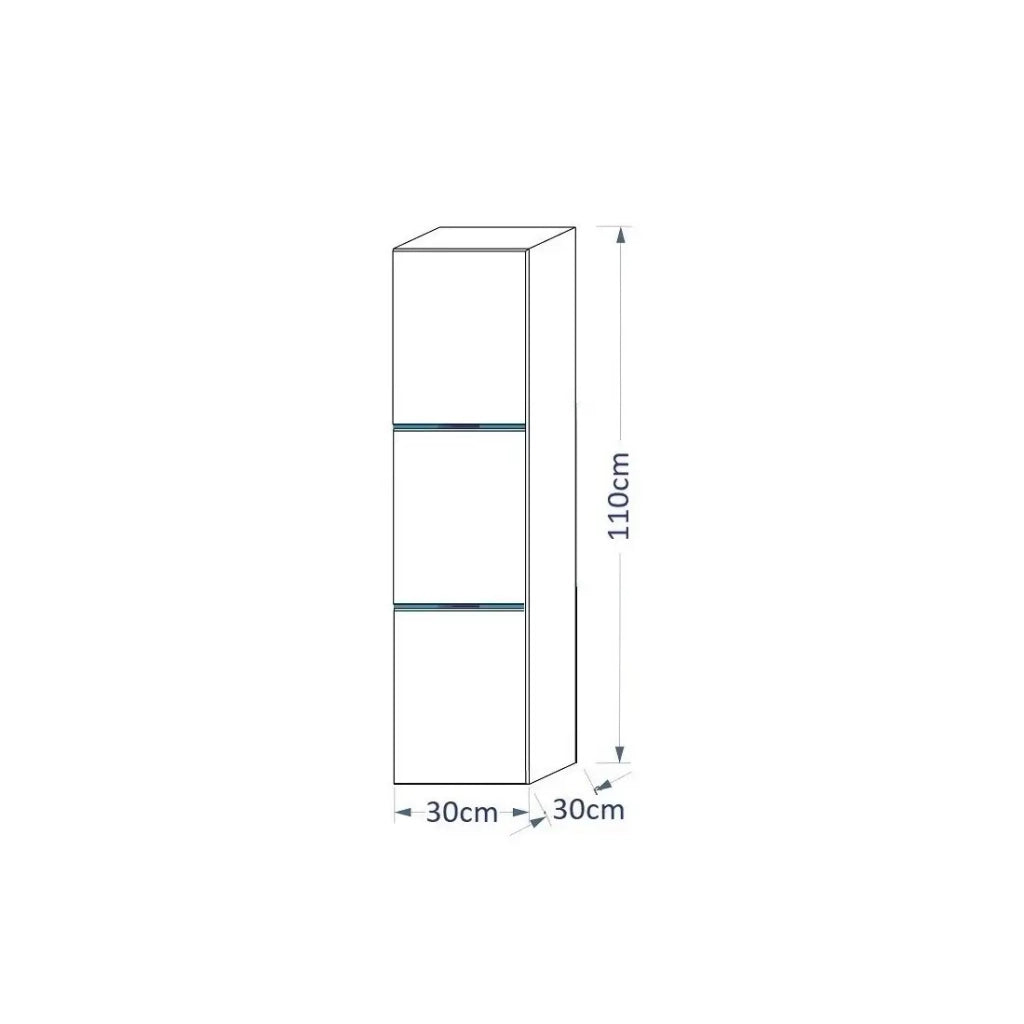 Colonna da bagno sospesa, collezione RAVEN, colori bianco opaco e bianco lucido, ideale per un bagno di design.