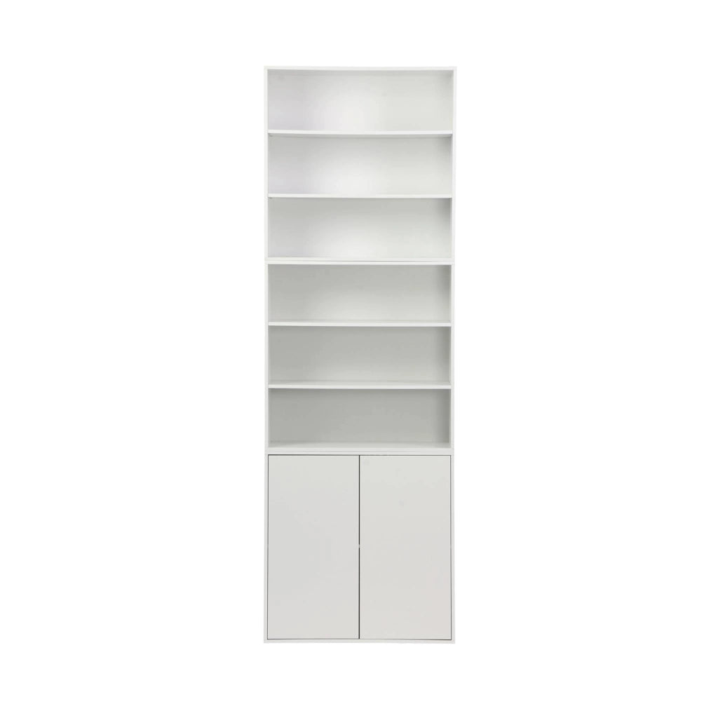 Libreria modulare con 2 ante e 5 livelli, bianco