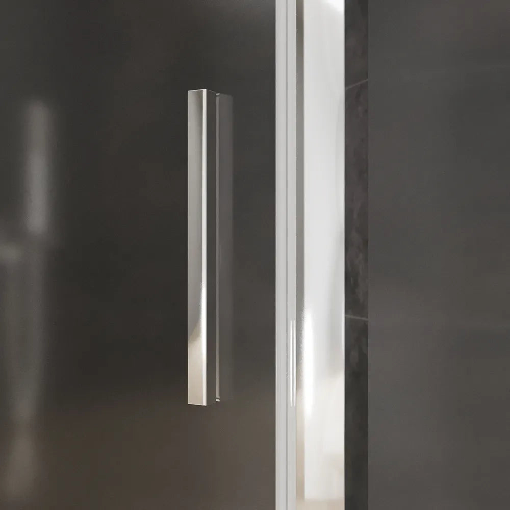 Box doccia slim 75x80cm con porta a battente e parete fissa profili cromati e vetro 6mm opaco h190| Portofino