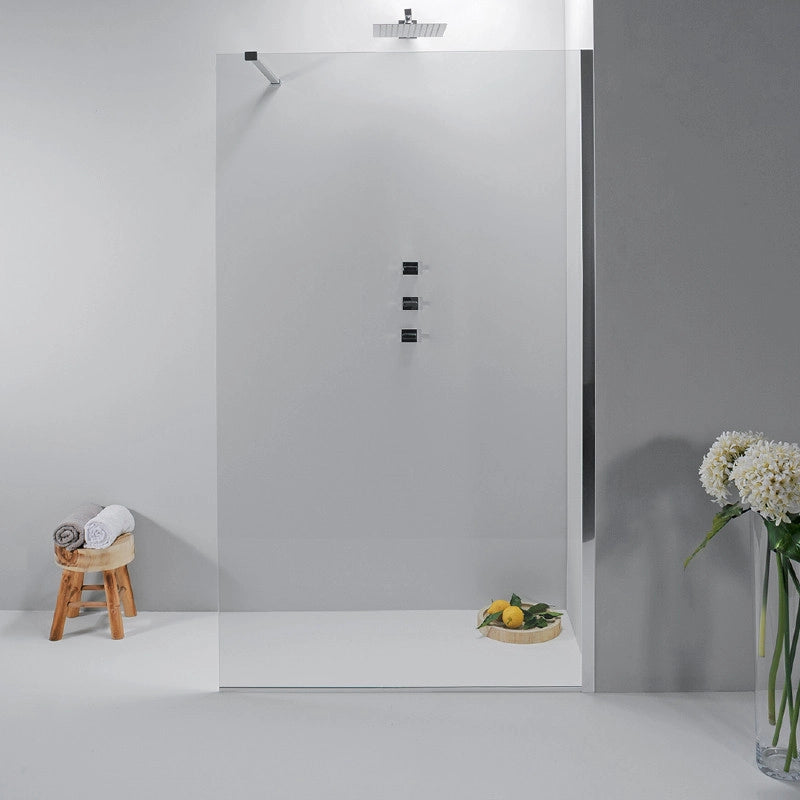 Box Doccia Walk In  120 Cm in Cristallo Trasparente con Anticalcare