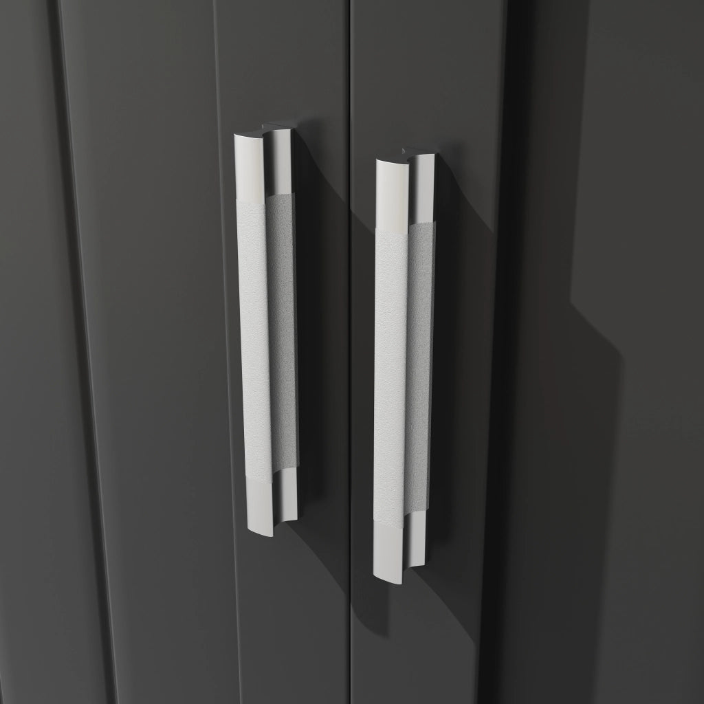 ARMADIO ALTO 104x40x180 cm Nero in MDF e Metallo con illuminazione LED USB