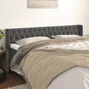 Testiera ad Orecchio-Testata con Orecchie Grigio Scuro 183x16x78/88 cm in Velluto 225313