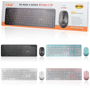 Trade Shop - Kit Tastiera Mouse Wireless 2.4ghz 10mt Senza Fili 800-1600 Dpi 104 Tasti Mk1565 -