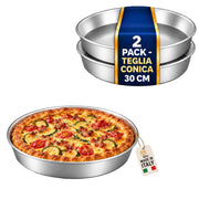 Akitaink 2 Pezzi Tortiera Conica Pastiera Alluminio 30 cm h 4 cm