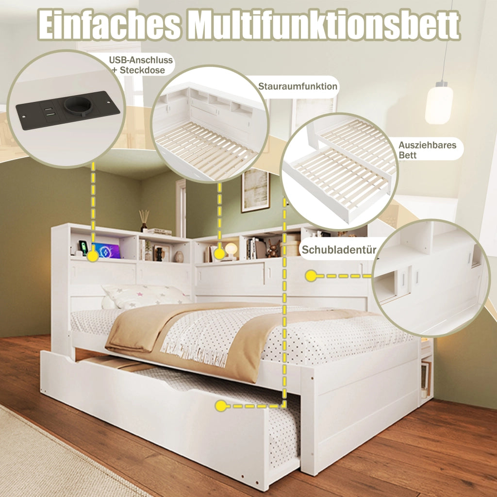 letto platforma pino bianco 90 x 200 cm