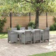 Set da Pranzo per Giardino 9 pcs Grigio Chiaro Polipropilene 3378587