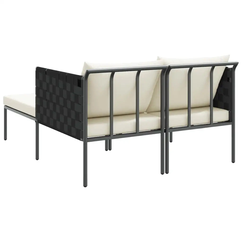 Lettino da Sole con cuscino Antracite 153 x 115 x 69.5 cm 42004136